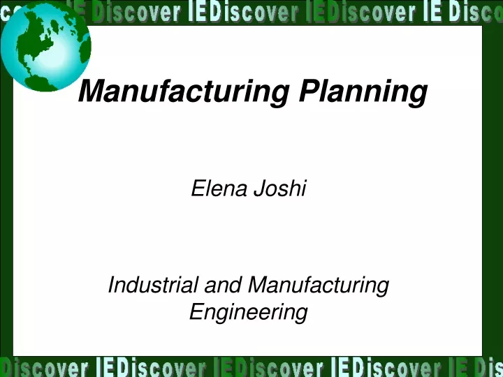 manufacturing planning