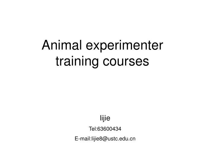 animal experimenter training courses