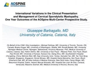 International Variations in the Clinical Presentation