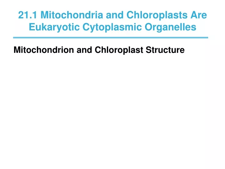 21 1 mitochondria and chloroplasts are eukaryotic cytoplasmic organelles