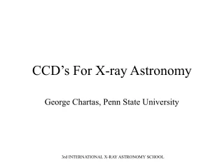 CCD’s For X-ray Astronomy