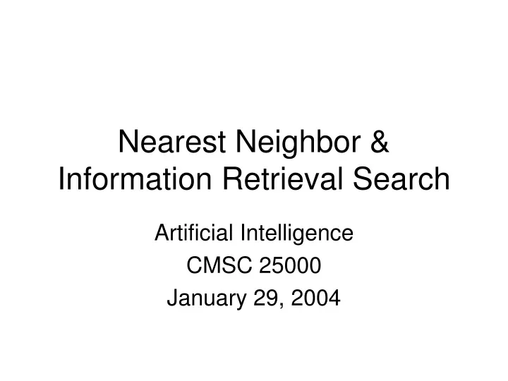 nearest neighbor information retrieval search