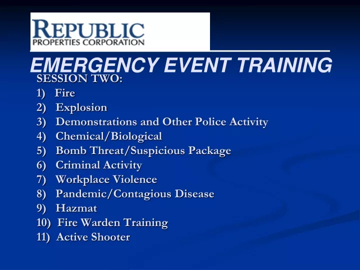 session two 1 fire 2 explosion 3 demonstrations