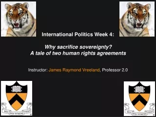 International Politics Week 4: Why sacrifice sovereignty?  A tale of two human rights agreements