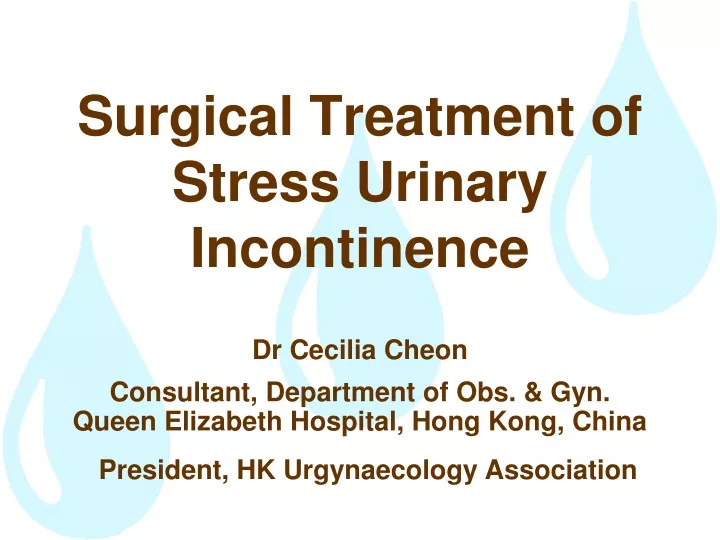 surgical treatment of stress urinary incontinence