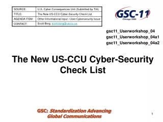The New US-CCU Cyber-Security Check List