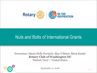 Nuts and Bolts of International Grants