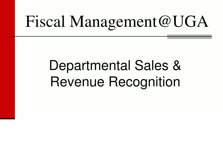 departmental sales revenue recognition