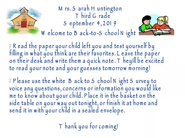 mrs sarah huntington third grade september 4 2019