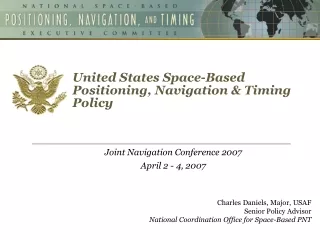 United States Space-Based  Positioning, Navigation &amp; Timing Policy