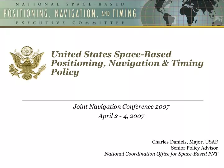 united states space based positioning navigation timing policy