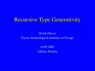 Recursive Type Generativity
