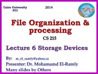 By:	 m_el_ramly@yahoo Presenter: Dr.  Mohamamd  El- Ramly Many slides by Others