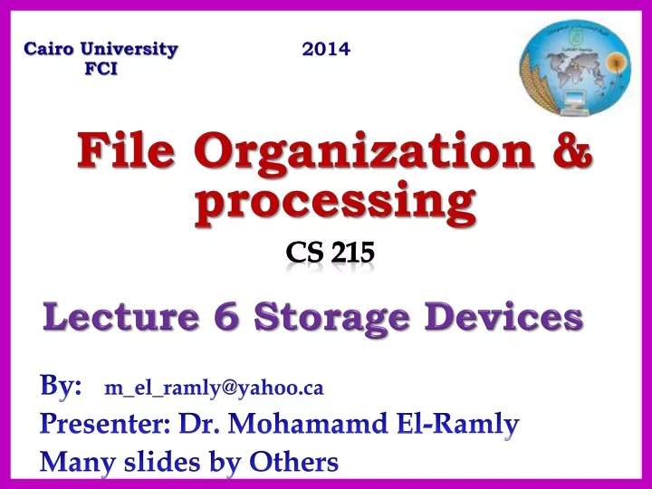 by m el ramly@yahoo ca presenter dr mohamamd el ramly many slides by others