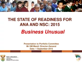 THE STATE OF READINESS FOR ANA AND NSC: 2015