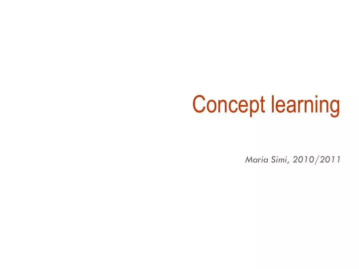 concept learning