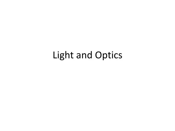 light and optics