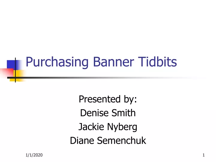 purchasing banner tidbits