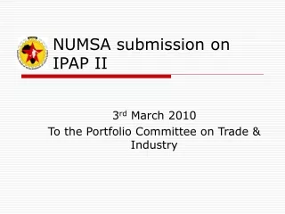 NUMSA submission on 	IPAP II