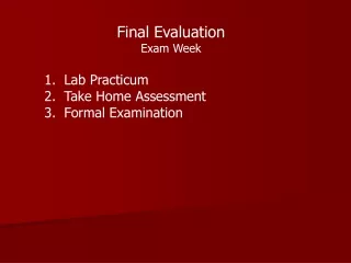Final Evaluation Exam Week Lab Practicum Take Home Assessment Formal Examination