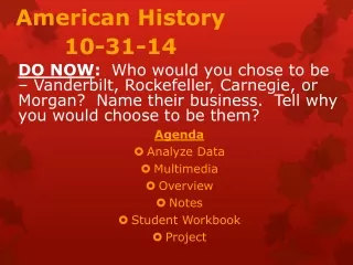 American History 10-31-14