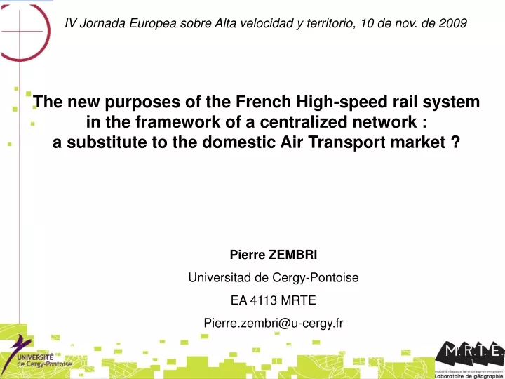 iv jornada europea sobre alta velocidad