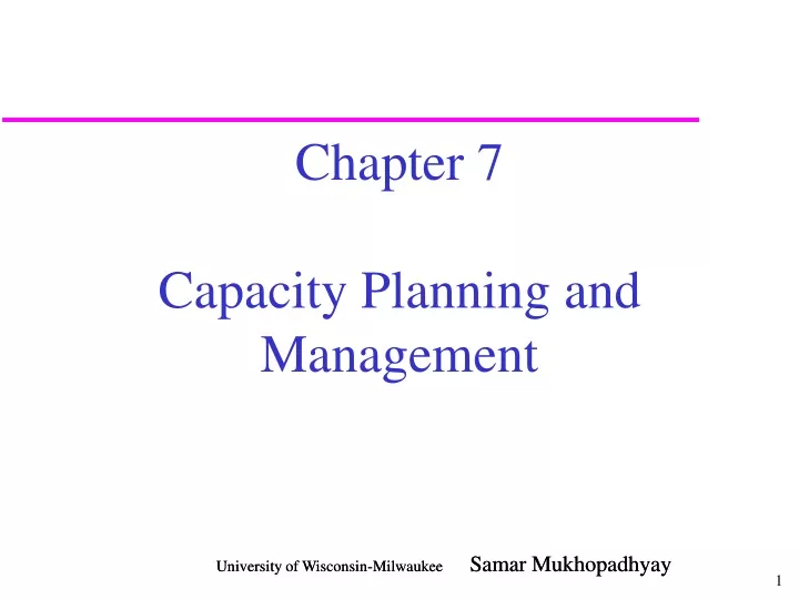 chapter 7 capacity planning and management