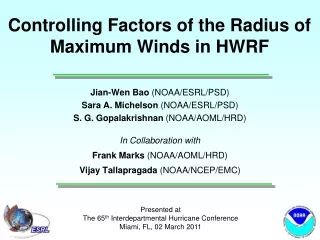Controlling Factors of the Radius of Maximum Winds in HWRF