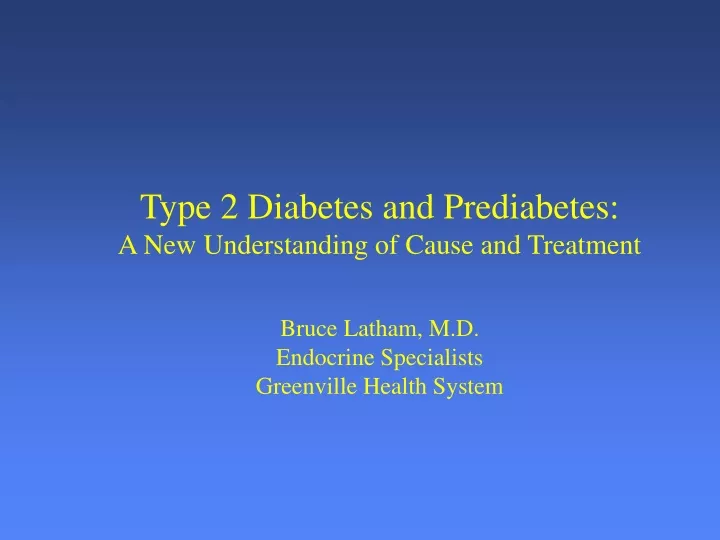 type 2 diabetes and prediabetes