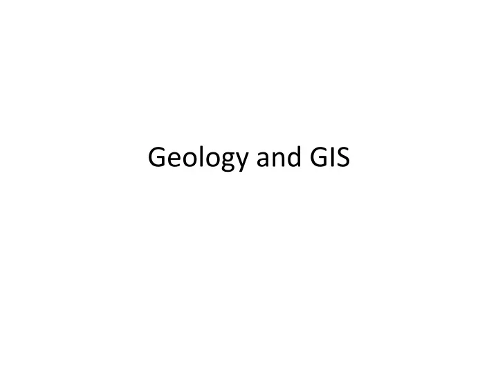 geology and gis