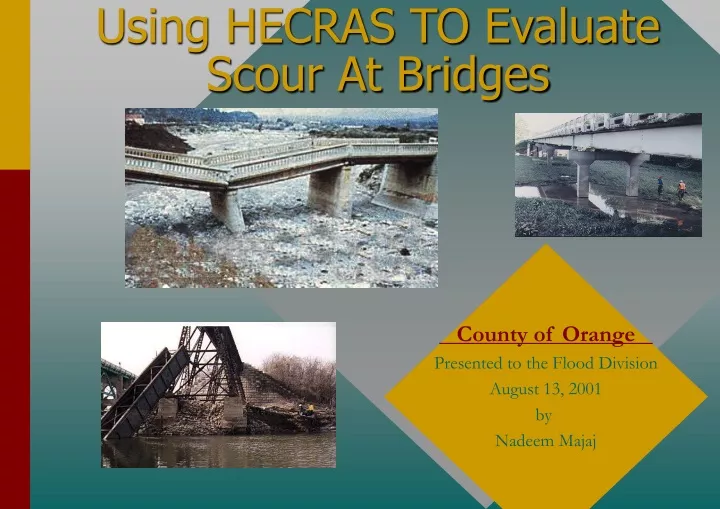 using hecras to evaluate scour at bridges