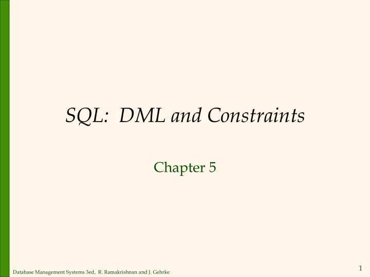 sql dml and constraints
