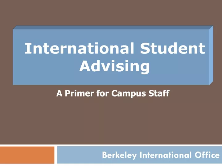international student advising