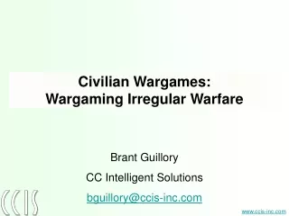 Civilian Wargames: Wargaming Irregular Warfare
