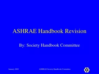 ASHRAE Handbook Revision