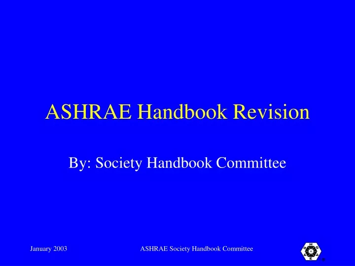 ashrae handbook revision