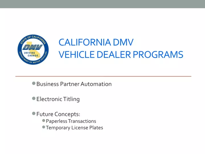 california dmv vehicle dealer programs