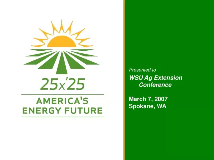 presented to wsu ag extension conference march