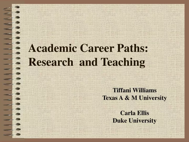 academic career paths research and teaching