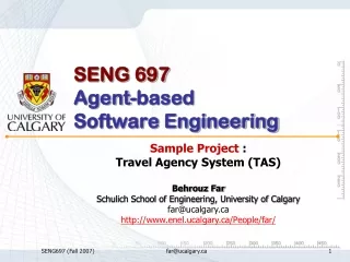 SENG 697 Agent-based  Software Engineering
