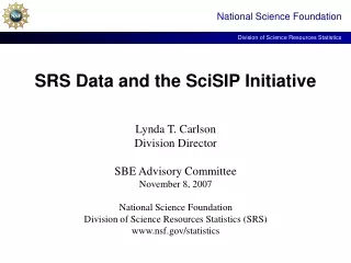 SRS Data and the SciSIP Initiative