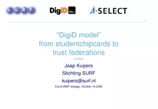 “DigiD model” from studentchipcards to  trust federations a story