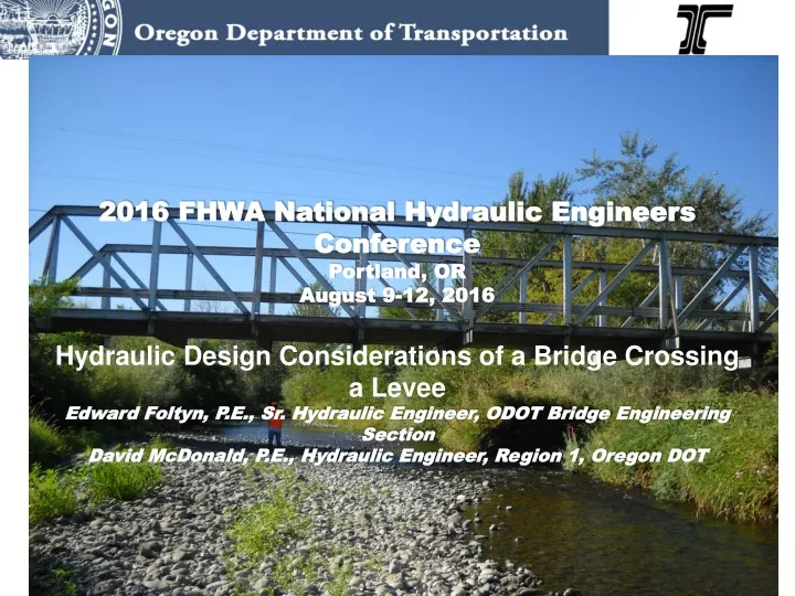 2016 fhwa national hydraulic engineers conference