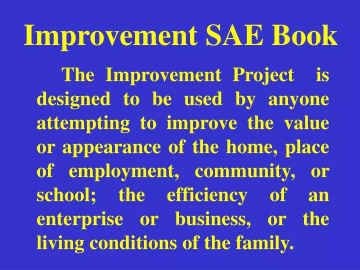 improvement sae book