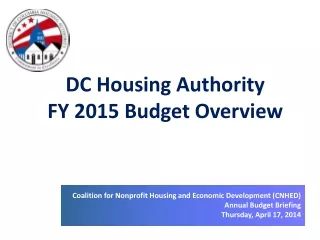 DC Housing Authority  FY 2015 Budget Overview