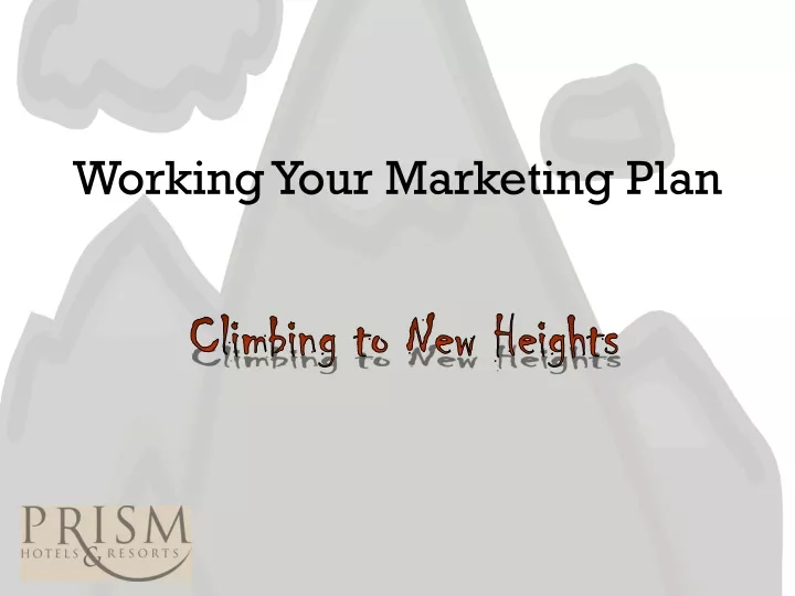 working your marketing plan