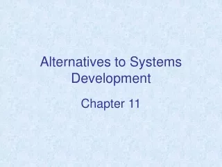 Alternatives to Systems Development