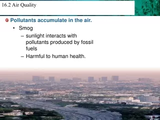 Pollutants accumulate in the air.