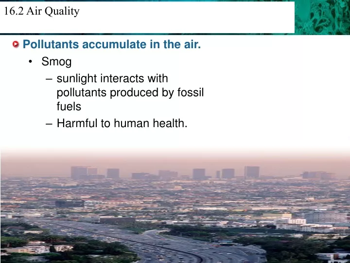 pollutants accumulate in the air