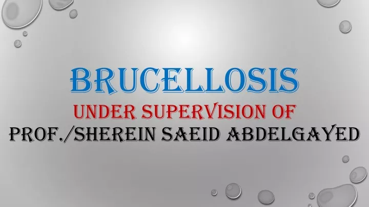 brucellosis under supervision of prof sherein saeid abdelgayed